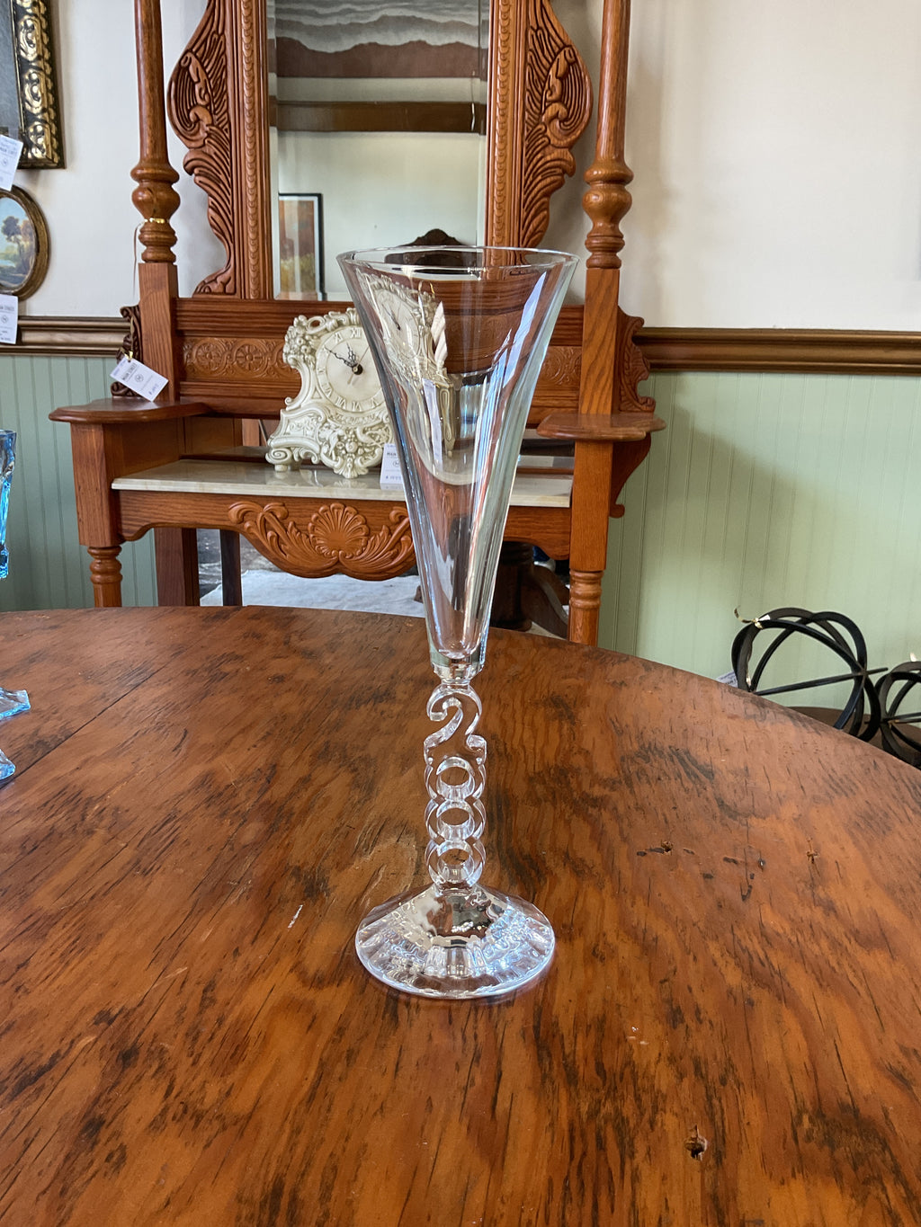 Millennium 2000 Champagne Flute 10.25" Clear Glass Y2K Toasting Glass Vintage