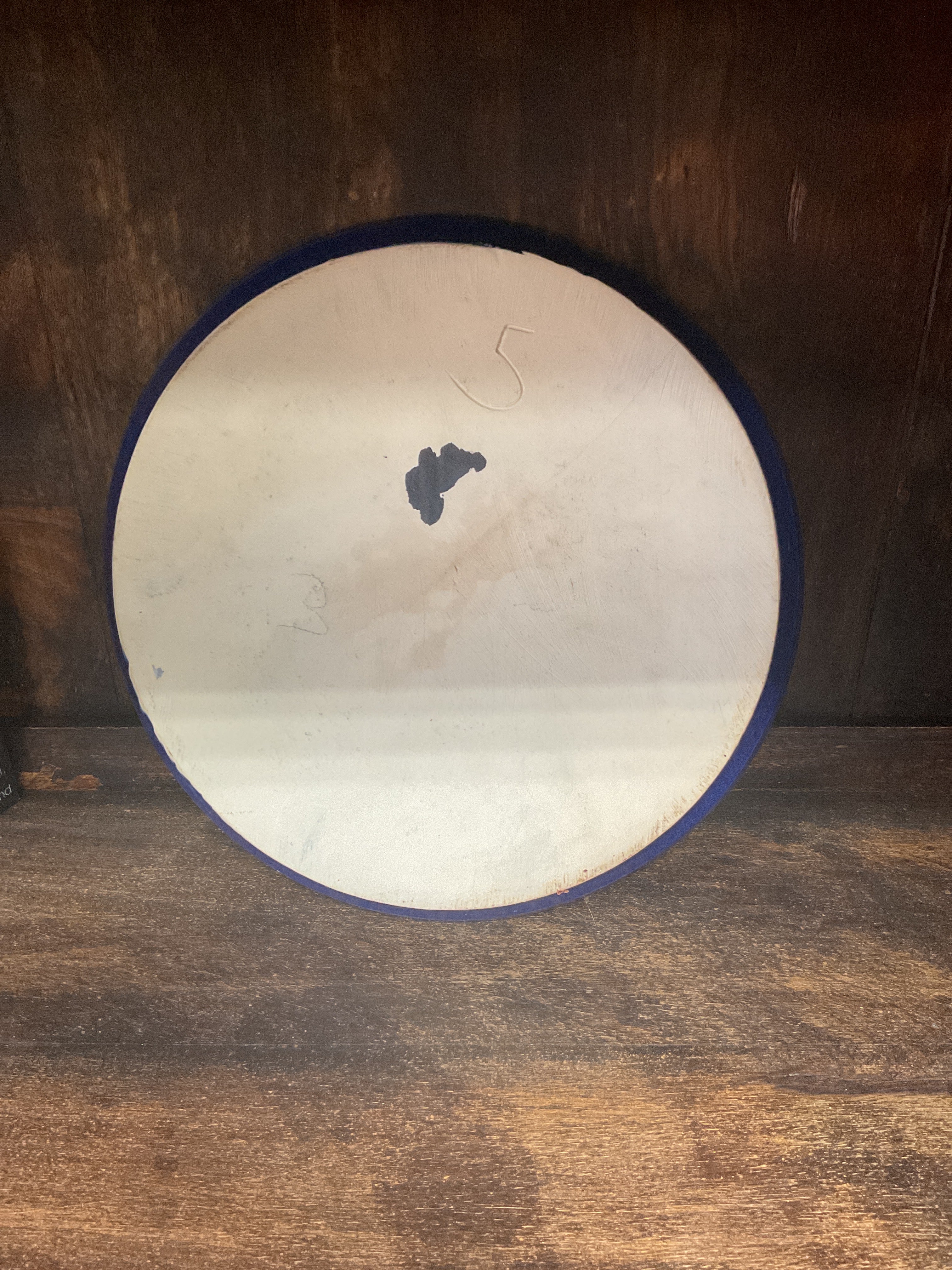 Vintage Cobalt Blue Studio Pottery Dinner Plate 10.5" Handmade Stoneware