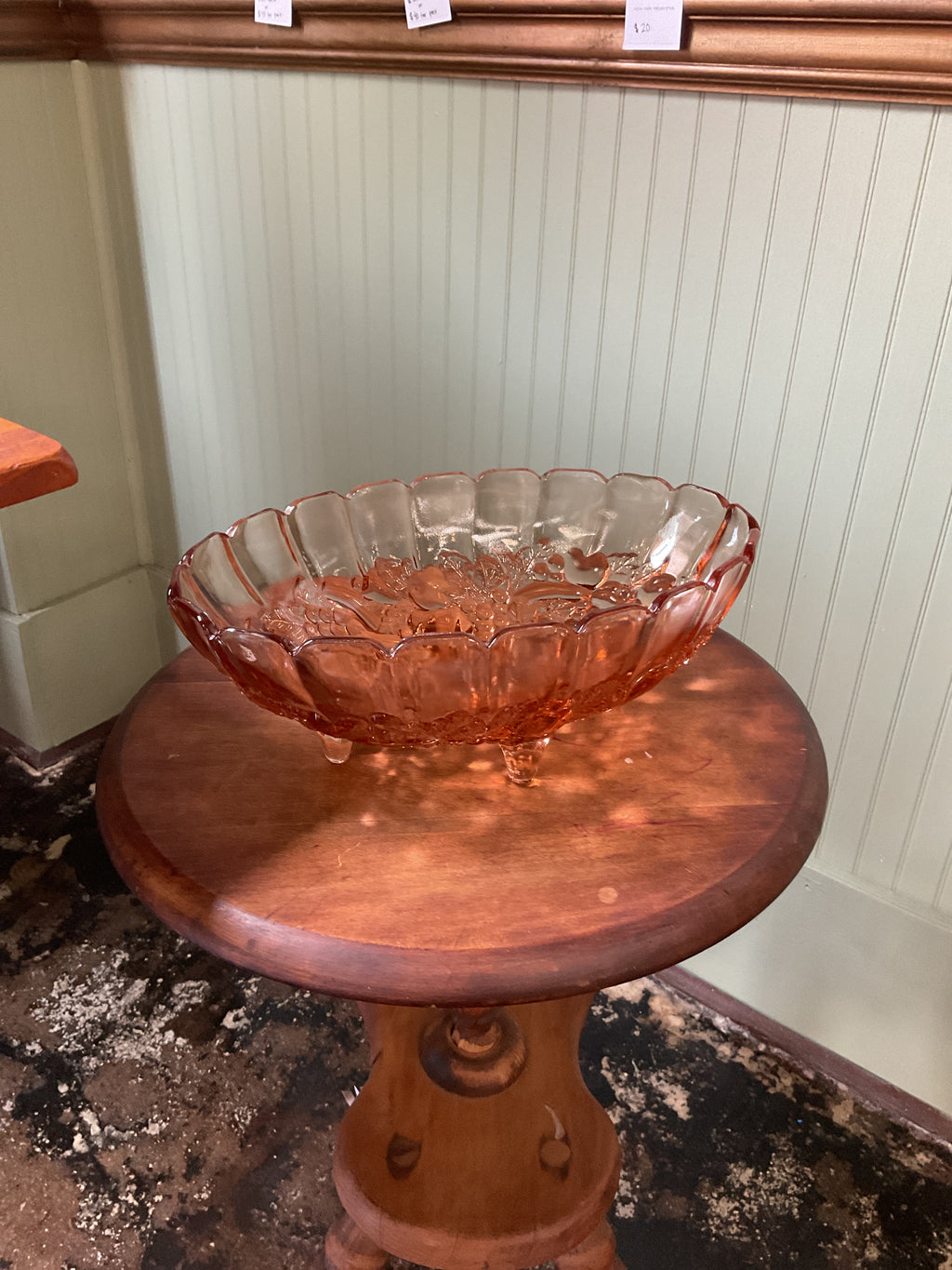 Indian Glass Footed Oval Fruit Bowl