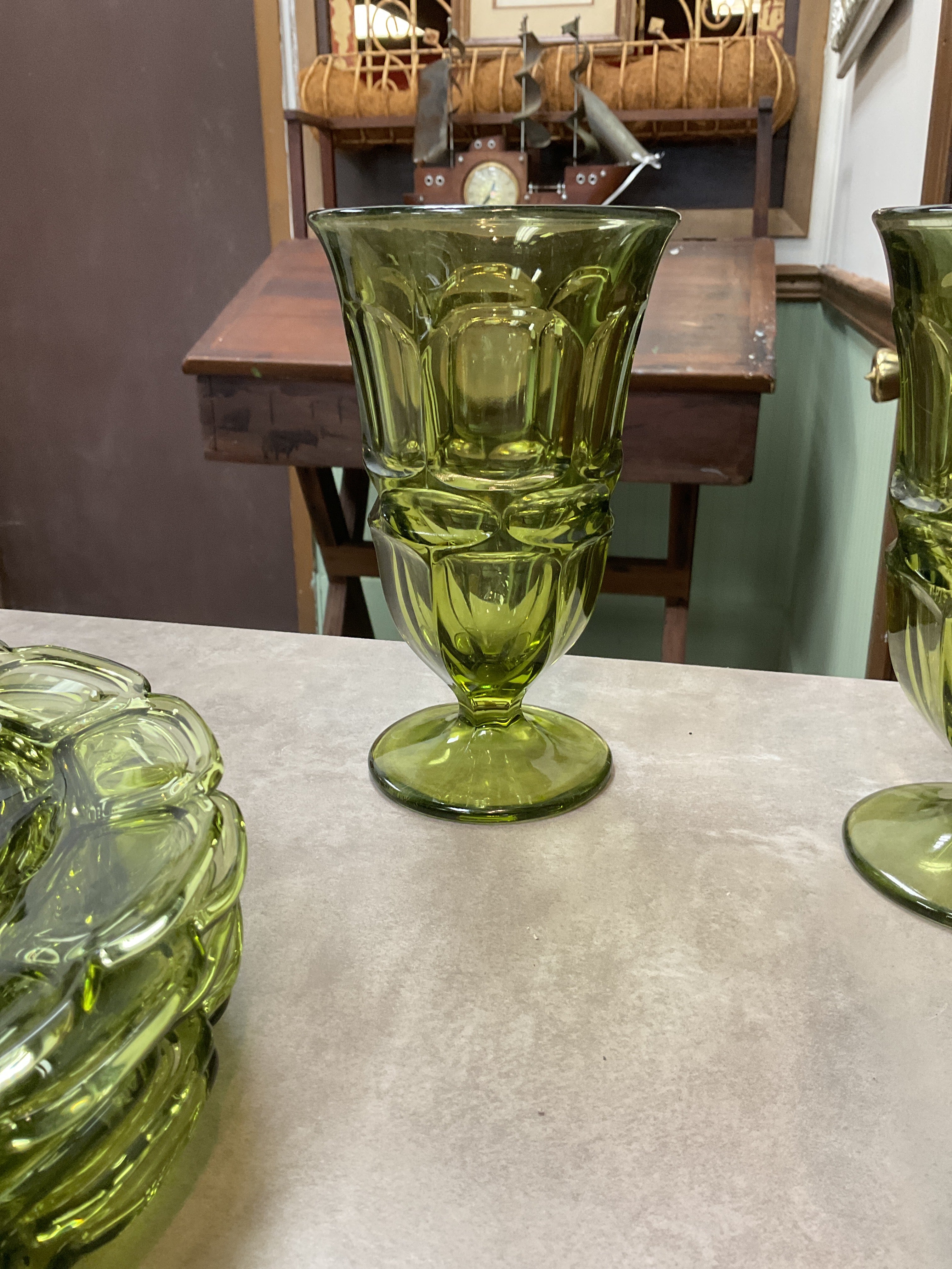 Fostoria Argus Green Stem Glass