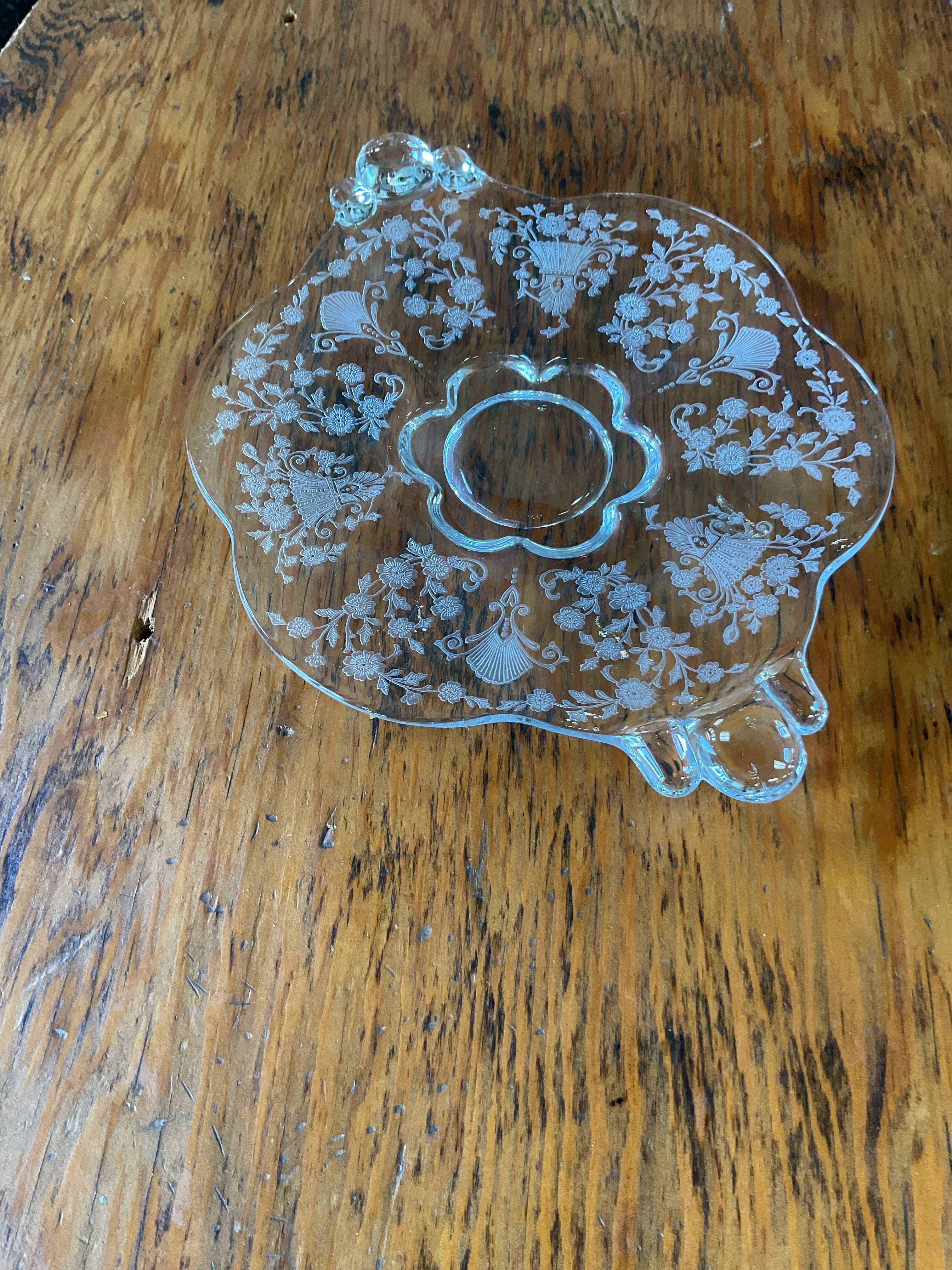 Duncan & Miller First Love Etched Handled Plate