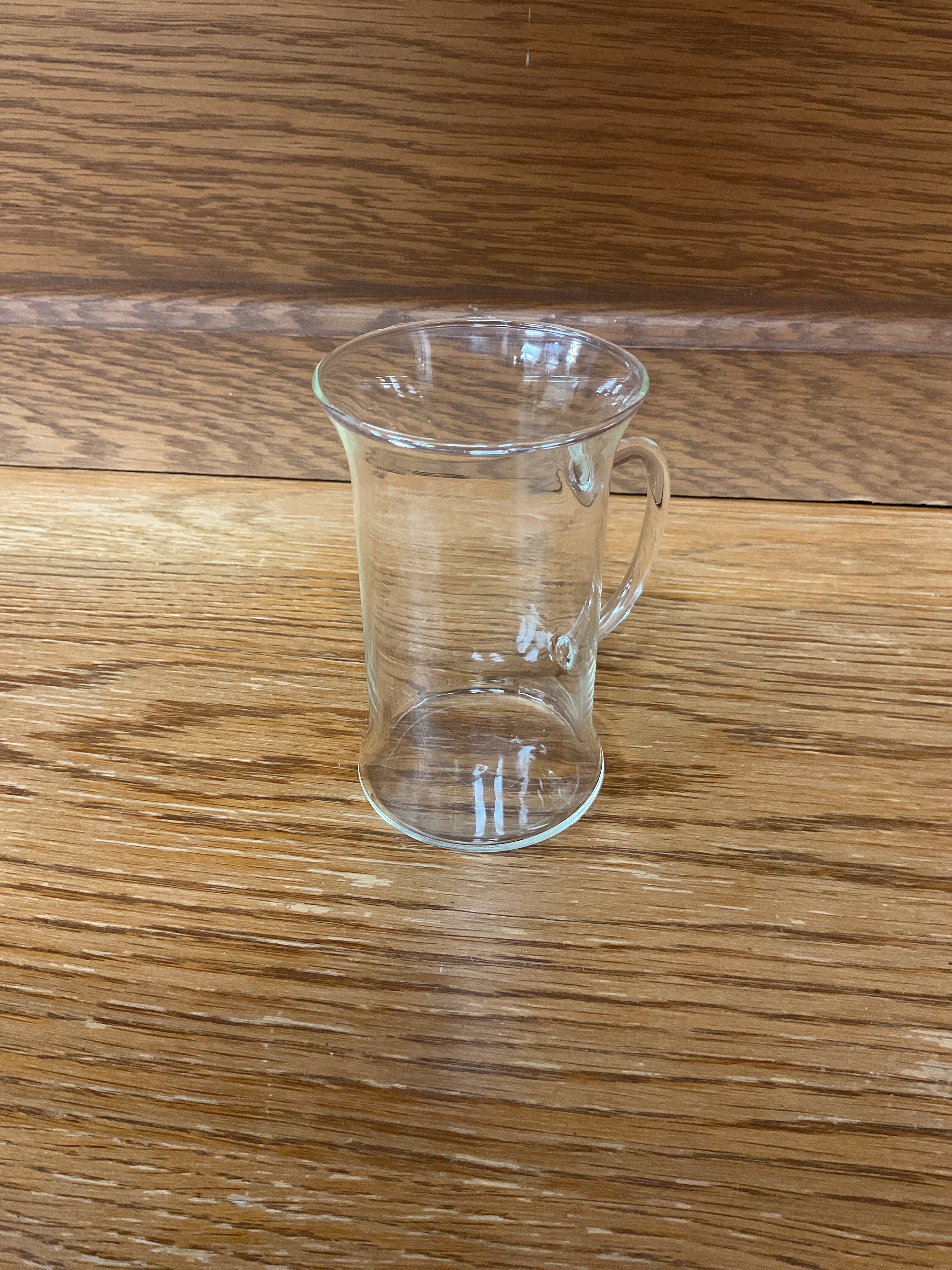 Lightweight Thin Handle, Flared Clear Glass Cup