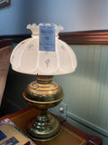 Milk Glass Style Floral Hurricane Lamp