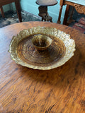 Gold Amber Ribbed Bowl/Platter