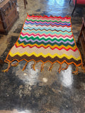 Retro 70s Crochet Afghan Ripple Chevron Stitch Boho Hippie Granny Blanket