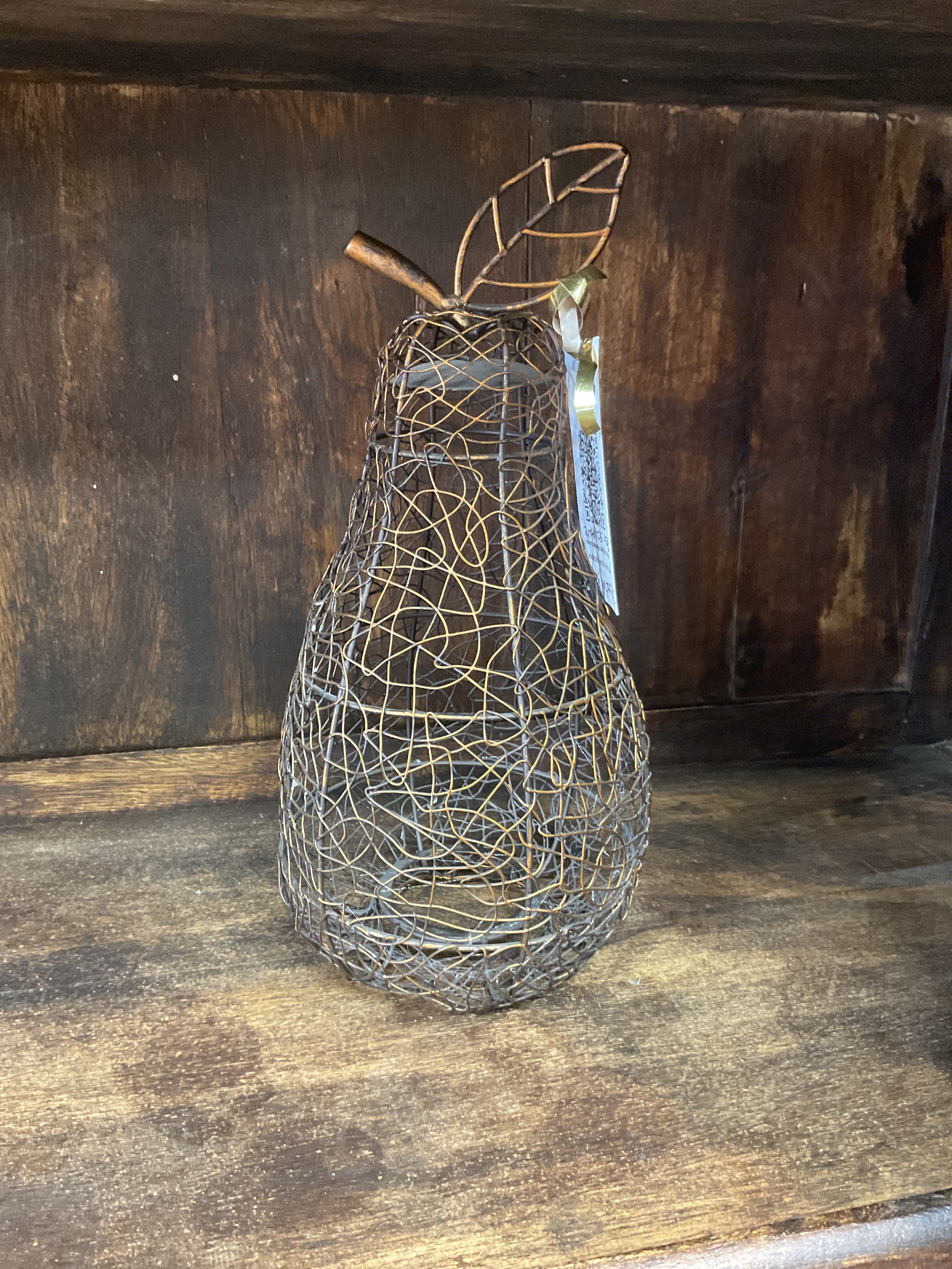 Decorative Wire Pear Sculpture