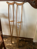 Vintage / Antique Circa Late 1800's Wooden Crutches Wooded Medical