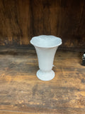 Pfaltzgraff White Ceramic Vase Scalloped Rim Pedestal Floral Home Décor