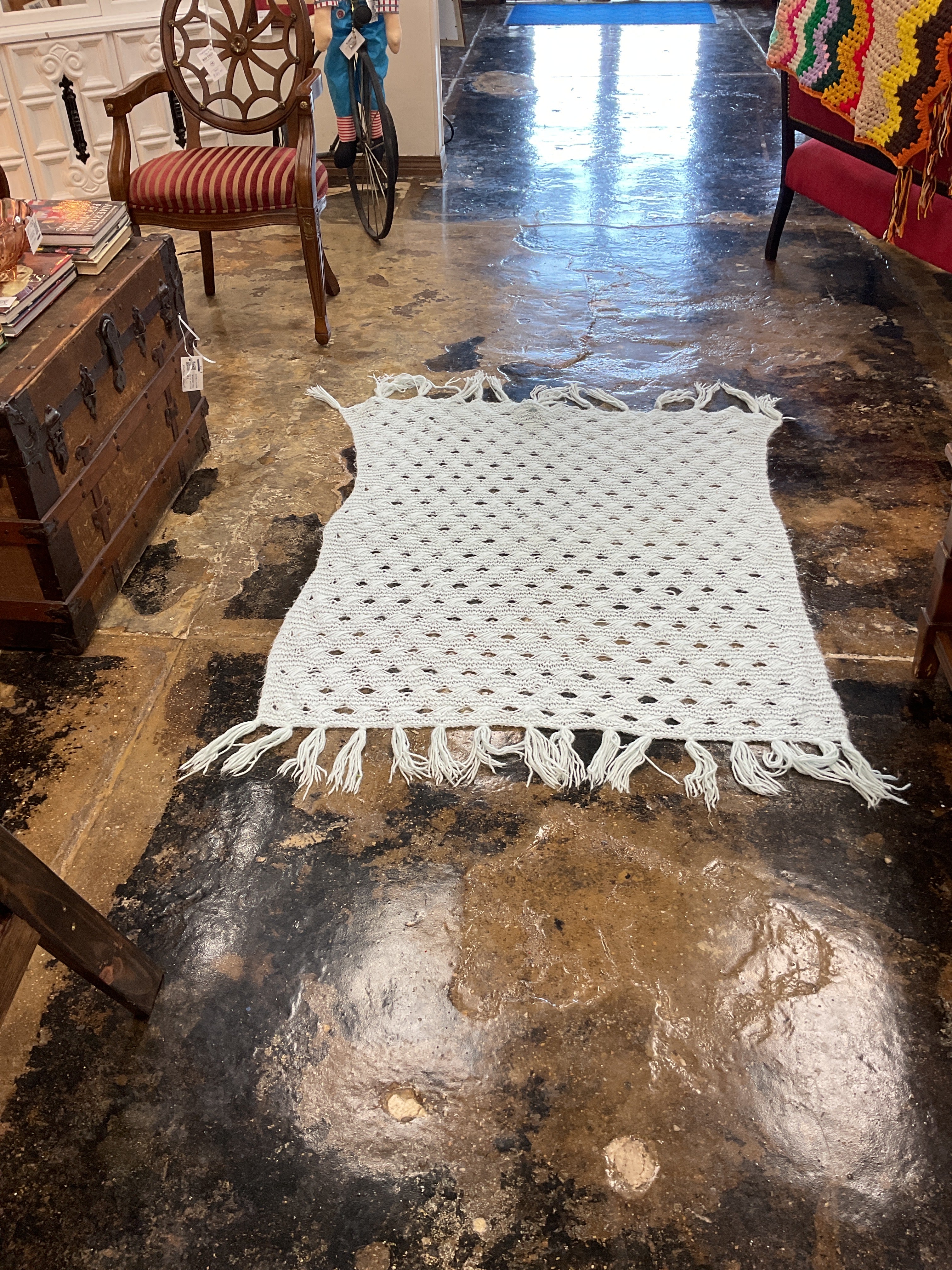 Light Blue Baby Crocheted Afghan