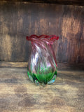 Vintage Pink and Green Swirl Vase