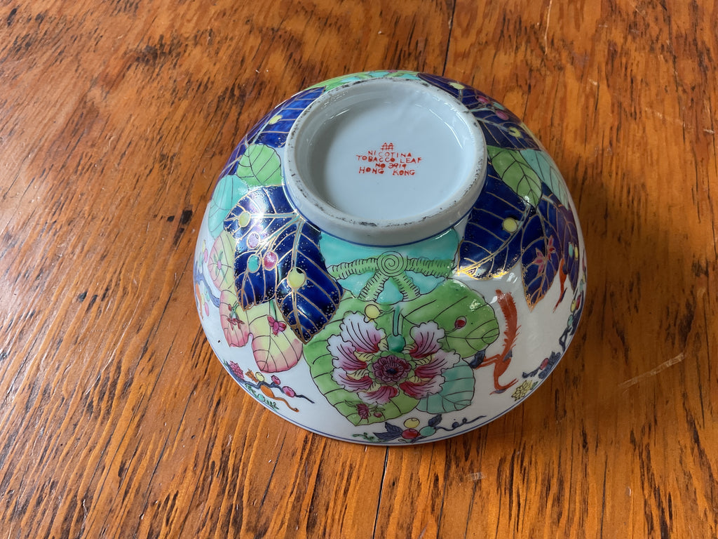 Vintage Gold Rin Porcelain Tobacco Leaf Bowl