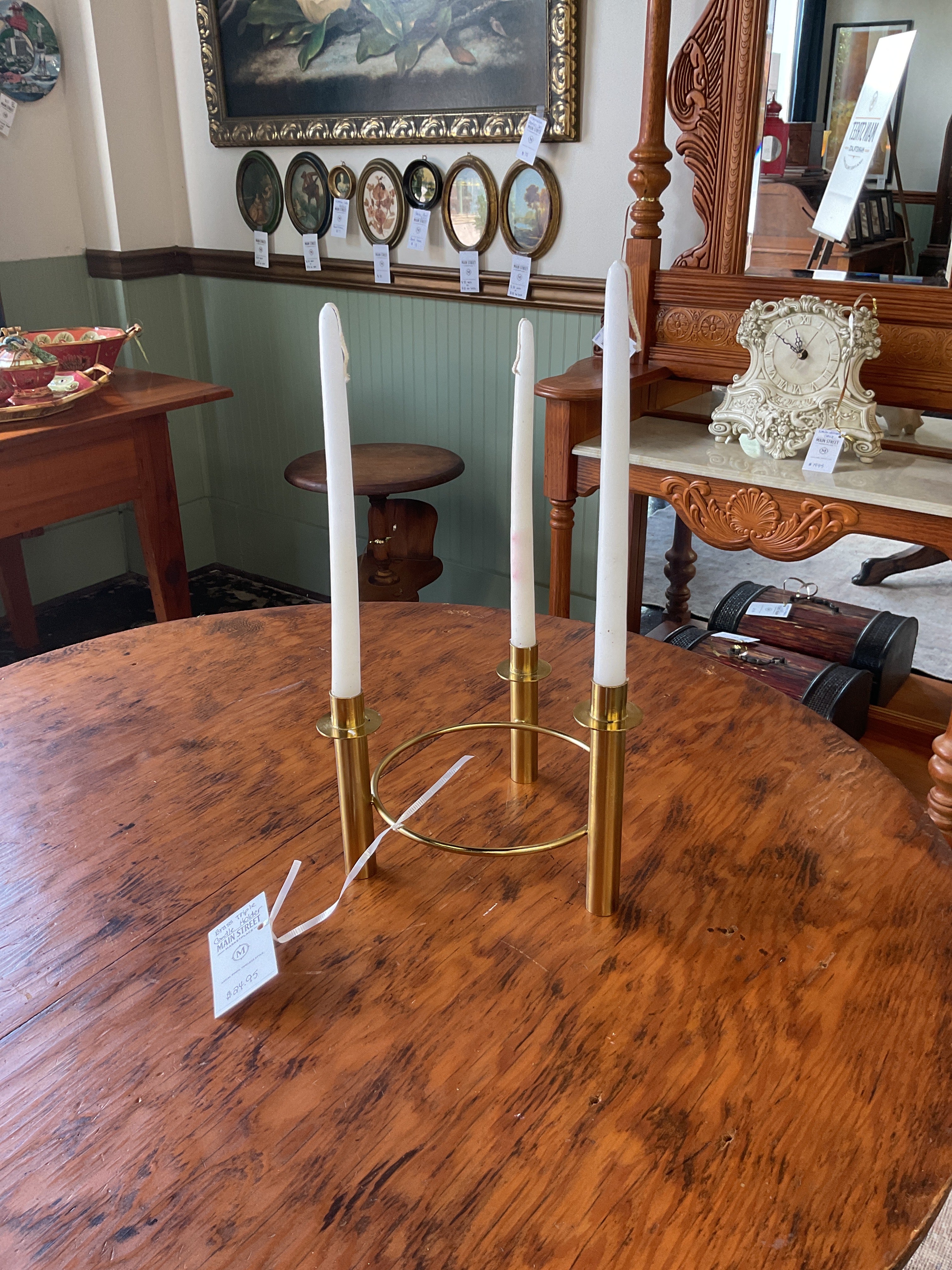 Brass Triple Candle Holder