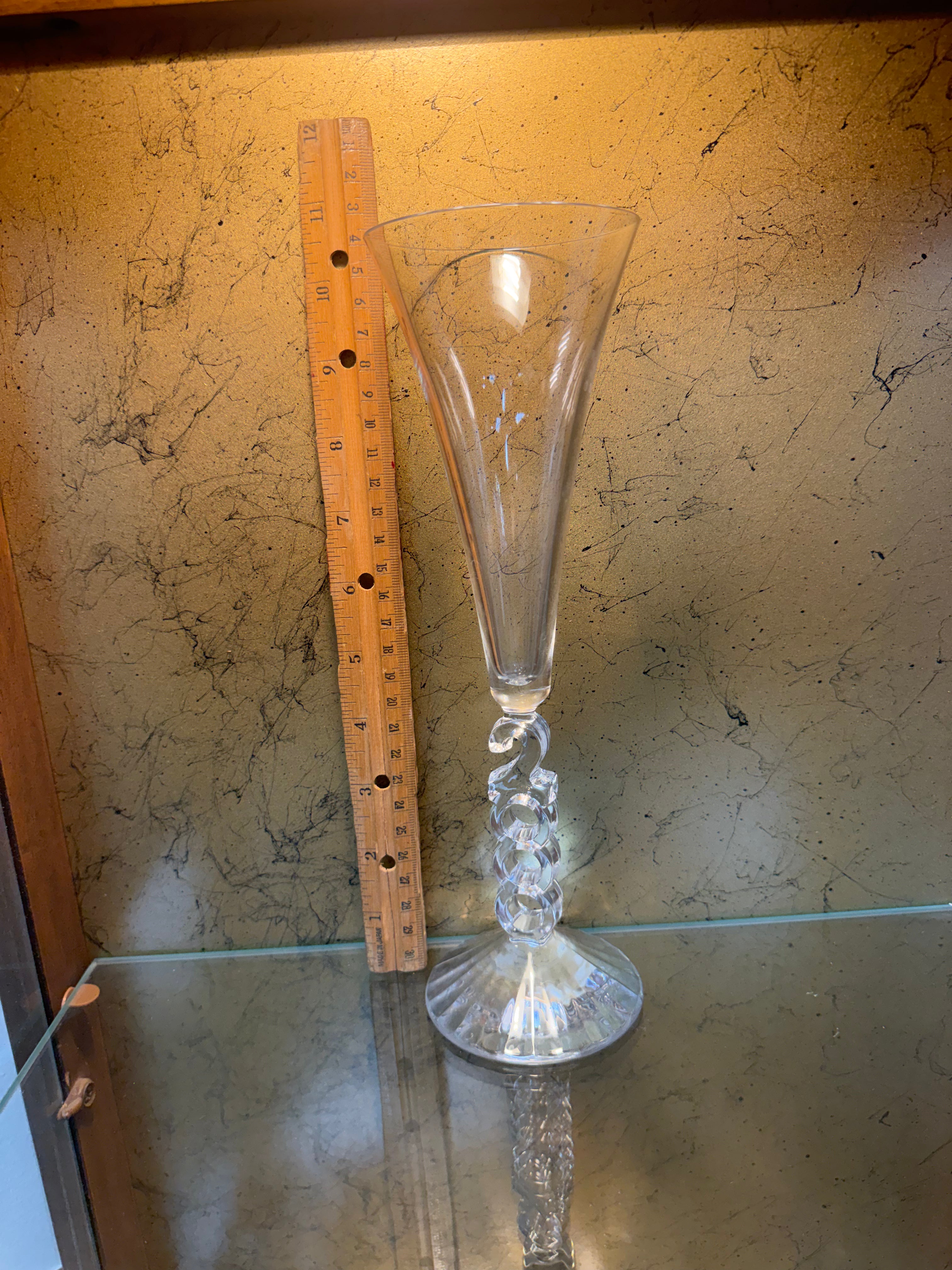 Millennium 2000 Champagne Flute 10.25" Clear Glass Y2K Toasting Glass Vintage